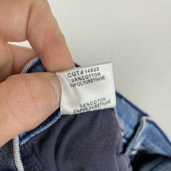 J Brand Ruby Cigarette Jeans 25 Womens Patriot Blue Crop Raw Split Hem Denim - Picture 6 of 7